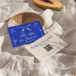 手書き予測できなQRコーモダンドユニーク結婚の 出欠カード