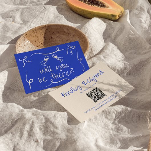 手書き予測できなQRコーモダンドユニーク結婚の 出欠カード