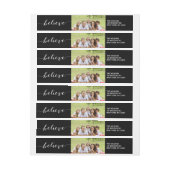 手書き信じ |ホリデーフォト差出人住所 ラップアラウンドラベル (シート)