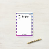 手書き入力でピンクとブルーのグラデーションストライプ文字 ポストイット (デスク上)