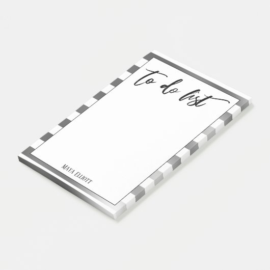手書き入力で銀と白の文字をリストすストライプる ポストイット (アングル)