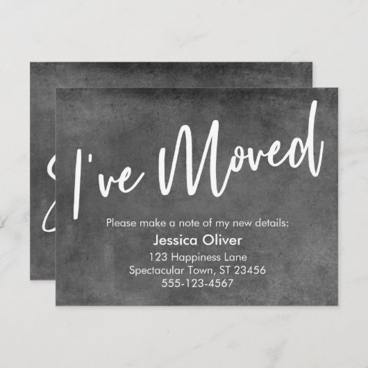 手書き入力のグレーの発グランジ表 招待状 (正面/裏面)