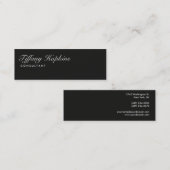 手書き入力シンプル濃いグレーモダンスリムフェミニン スキニー名刺 (正面/裏面)