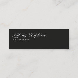 手書き入力シンプル濃いグレーモダンスリムフェミニン スキニー名刺