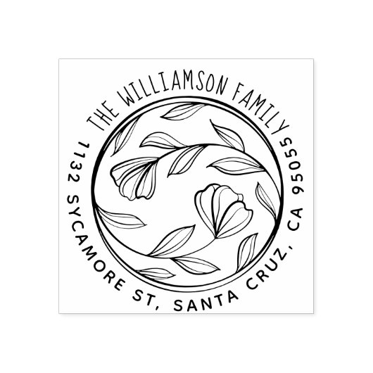 手書き入力ファミリ名フローラ差出人住所 ラバースタンプ (インプリント)