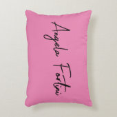 手書き入力プレーンシンプルプロフェッショナルピンク アクセントクッション (正面(垂直))