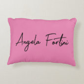 手書き入力プレーンシンプルプロフェッショナルピンク アクセントクッション (裏面)