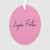手書き入力プレーンシンプルプロフェッショナルピンク オーナメント (正面)