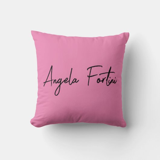 手書き入力プレーンシンプルプロフェッショナルピンク クッション (正面)