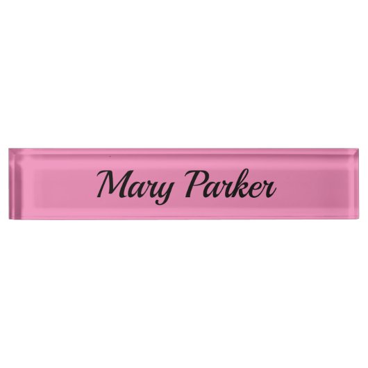 手書き入力プレーンシンプルプロフェッショナルピンク デスクネームプレート (正面)