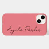 手書き入力プレーンシンプルプロフェッショナルピンク Case-Mate iPhoneケース (裏面 (横))