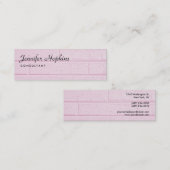 手書き入力プレーンピンクの壁モダンスリムフェミニン スキニー名刺 (正面/裏面)