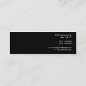 手書き入力プレーン黒モダンスリムフェミニン スキニー名刺 (裏面)