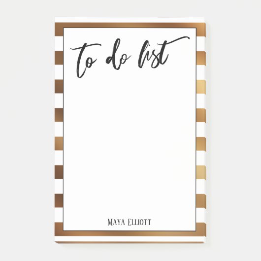 手書き入力リスト金ゴールドと白ストライプ色 ポストイット (正面)