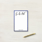 手書き入力リスト青いグリッター縁ど、名前 ポストイット (デスク上)