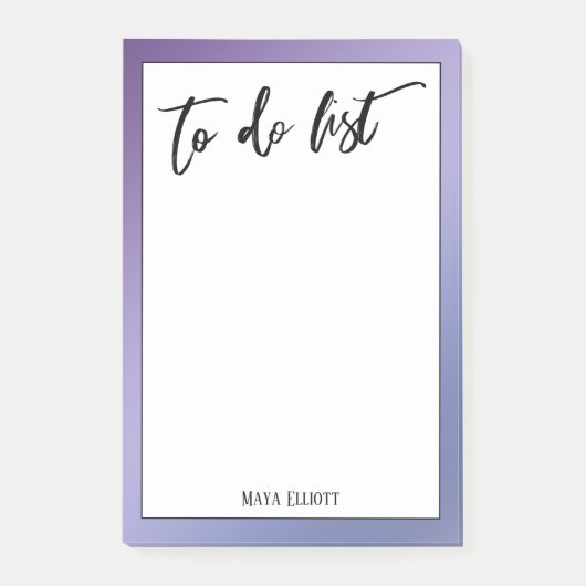 手書き入力リスト(ライトパープルとブルーグラデーション) ポストイット (正面)