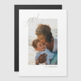 手書き入力Joyful Minimalist Holiday Photo Card マグネット招待状