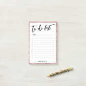 手書き入力To Doリストバラ金ゴールド縁どグリッター ポストイット (デスク上)