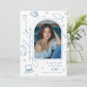 手書き写真お洒落卒業発表 案内状 (スタンド正面)