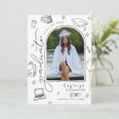 手書き写真お洒落卒業発表 案内状 (スタンド正面)