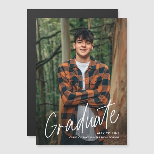 手書き写真の卒業磁気発表 (正面/裏面)