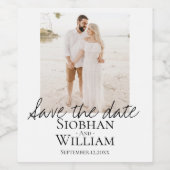 手書き写真の日付を保パーソナライズされた存 ワインラベル (シングルラベル)