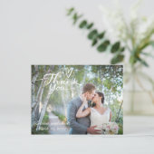 手書き写真の結婚サンキューカード ポストカード (スタンド正面)