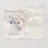 手書き写真コラージュ日付の保存 案内ポストカード (裏面)