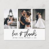 手書き写真コラージュ白感謝してい愛 ポストカード (正面)