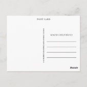 手書き写真コラージュ赤面ピンク ポストカード (裏面)