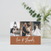 手書き写真コラージュTerracotaありがとう ポストカード (スタンド正面)