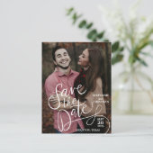 手書き写真付の「Save The Date」ポストカード ポストカード (スタンド正面)