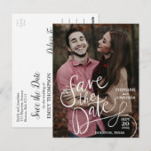 手書き写真付の「Save The Date」ポストカード ポストカード (正面/裏面)
