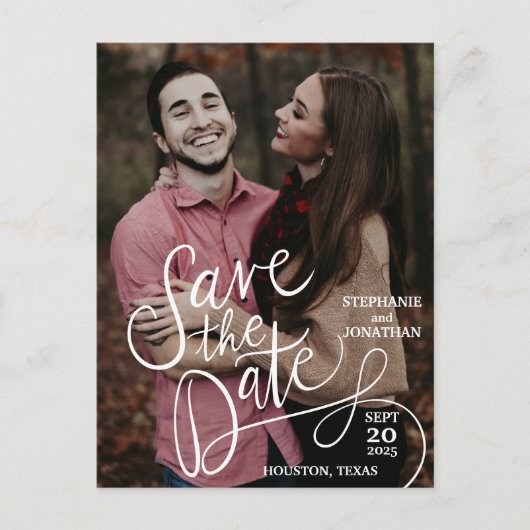 手書き写真付の「Save The Date」ポストカード ポストカード (正面)