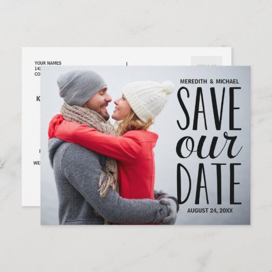 手書き写真日付の保存 案内ポストカード (正面/裏面)