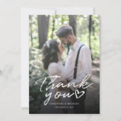 手書き写真結婚のサンキューカード サンキューカード (正面)