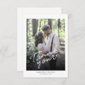 手書き写真結婚の サンキューカード (正面/裏面)