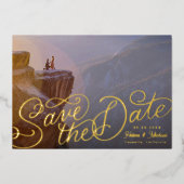 手書き写真 箔招待状 (正面)