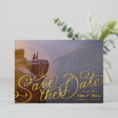 手書き写真 箔招待状 (立ち正面)