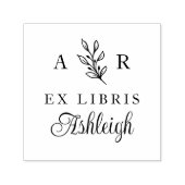 手書き分岐イニシャル名Ex Libris Book セルフインキングスタンプ (デザイン)