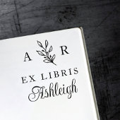手書き分岐イニシャル名Ex Libris Book セルフインキングスタンプ