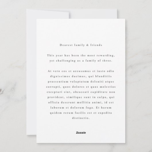 手書き切り出しリースフレームグレーホリデーフォト シーズンカード (裏面)