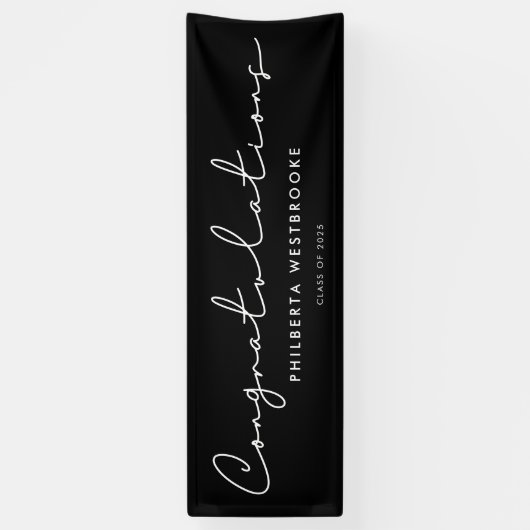 手書き卒業パーティーおめでとう 横断幕 (縦)