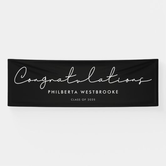 手書き卒業パーティーおめでとう 横断幕 (横)