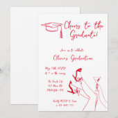 手書き卒業パーティーの招待状 招待状 (正面/裏面)