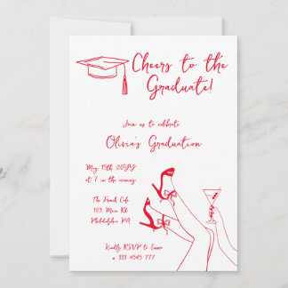 手書き卒業パーティーの招待状 招待状