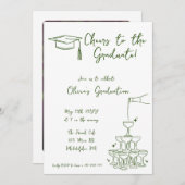 手書き卒業招待状と発表 招待状 (正面/裏面)