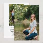 手書き卒業発表パーティー招待状 招待状 (正面/裏面)