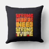 手書き単語強い言葉は強いタイプが必要 クッション (裏面)