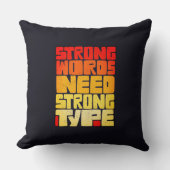 手書き単語強い言葉は強いタイプが必要 クッション (正面)